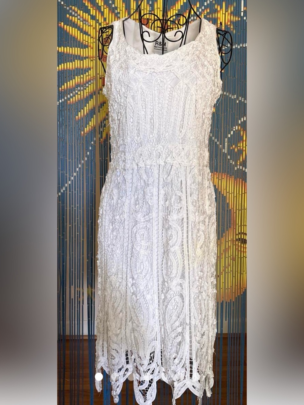 R&M Richards Gorgeous White Sleeveless Lace Cocktail Dress. NWT. Sz Small
